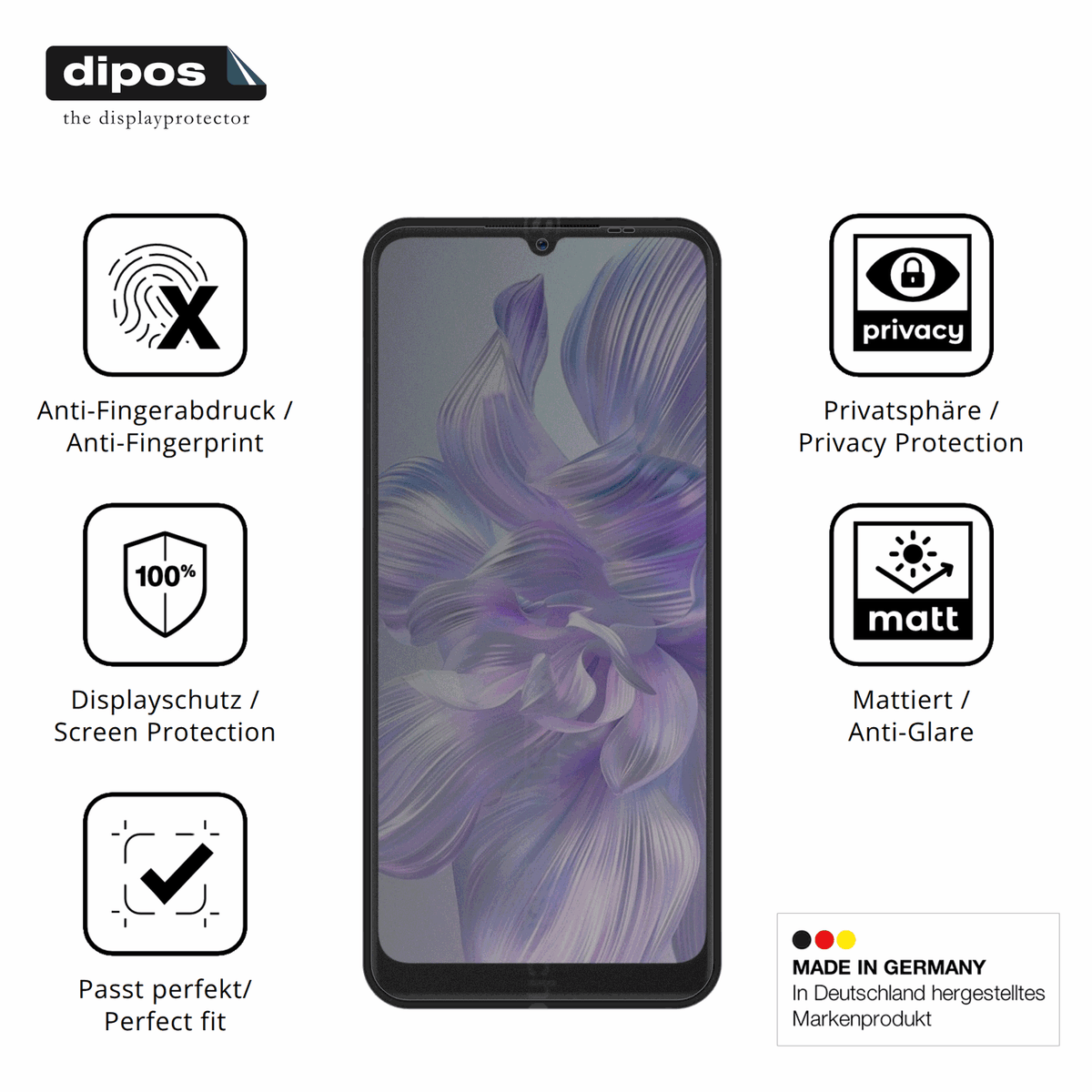 Privatsphäre-Schutz durch Sichtschutz-Folie passend zugeschnitten für Logicom Smart Pro