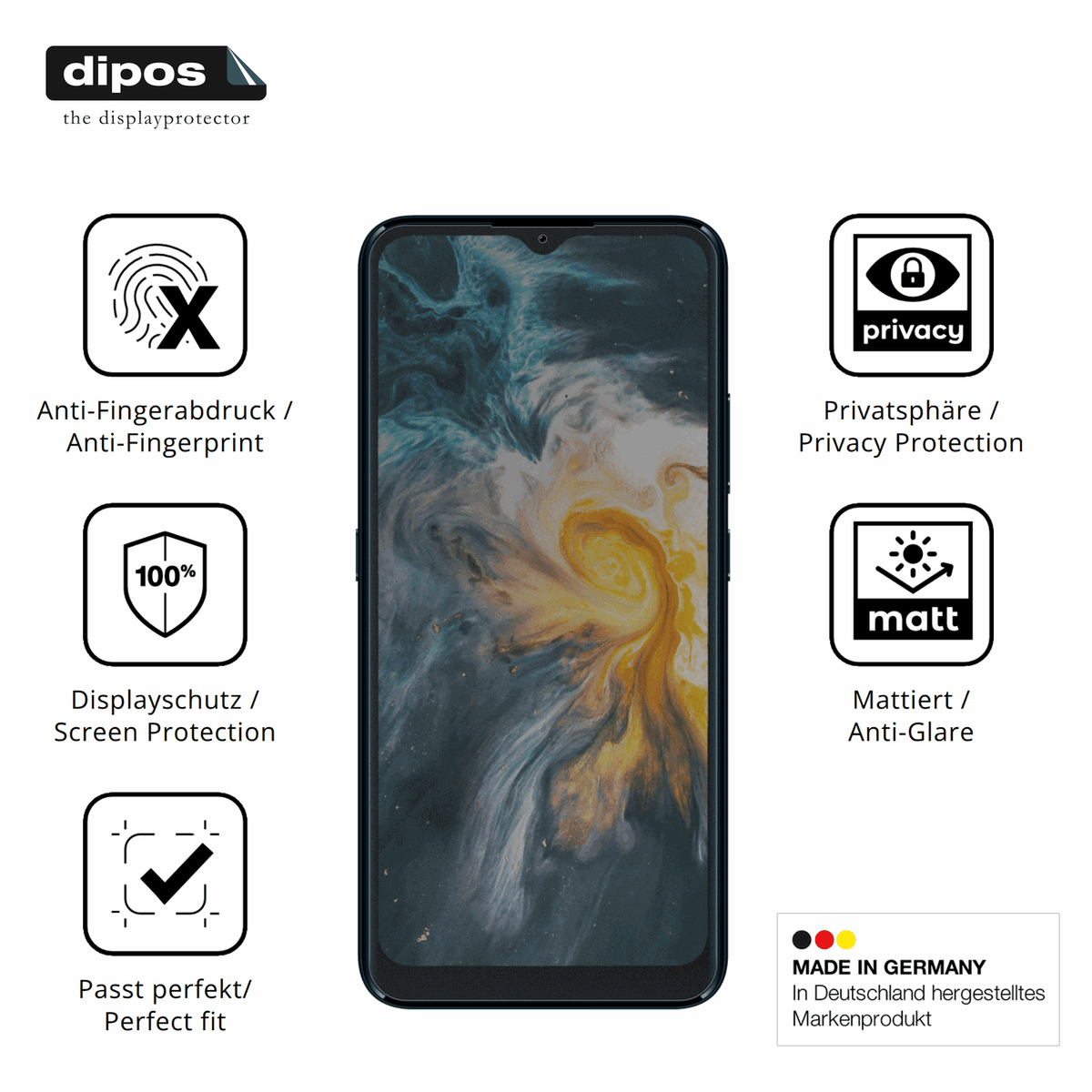 Privatsphäre-Schutz durch Sichtschutz-Folie passend zugeschnitten für Logicom Solar Pro