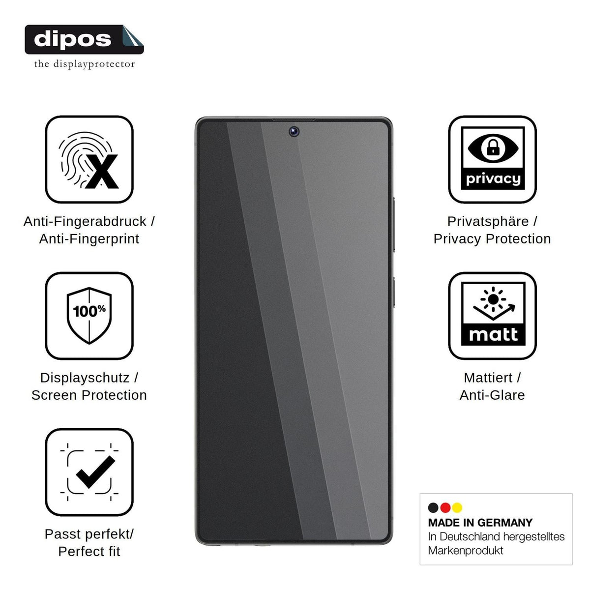 Screen Protector for Maustron G26 Ultra Privacy Filter 4-Way Protection dipos