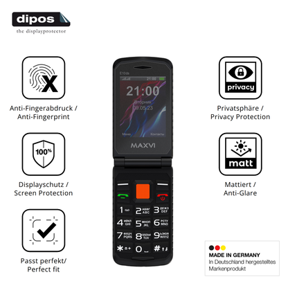 Privatsphäre-Schutz durch Sichtschutz-Folie passend zugeschnitten für Maxvi E10ds