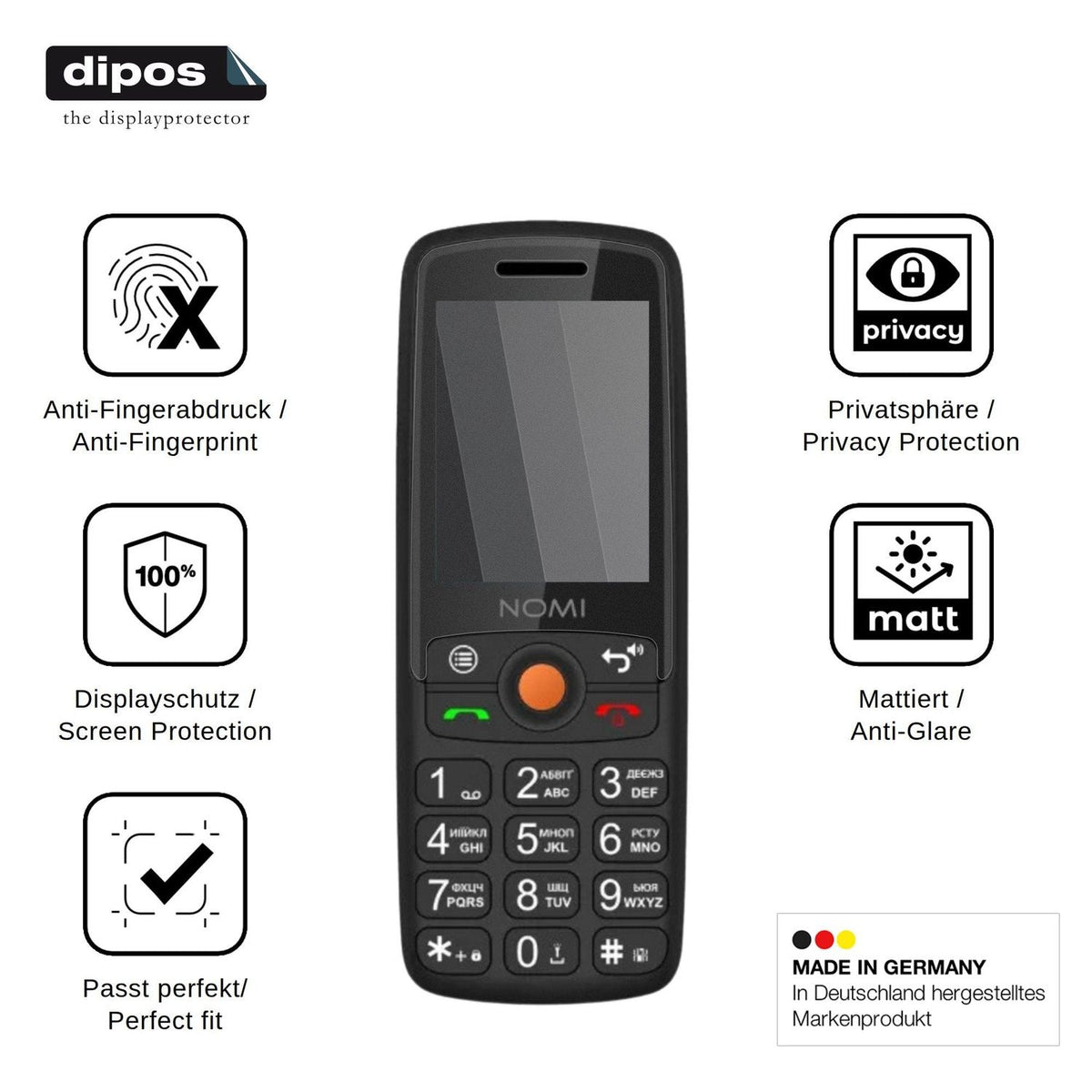 Screen Protector for Nomi i2440 Privacy Filter 4-Way Protection dipos