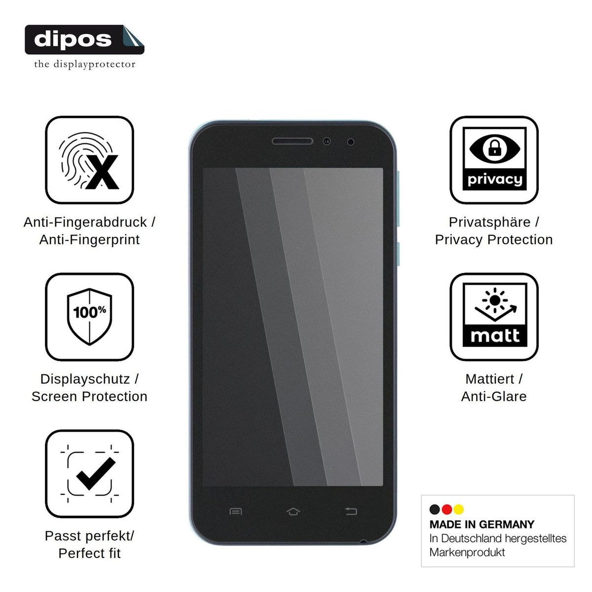 Screen Protector for Nomi i451 Twist Privacy Filter 4-Way Protection dipos