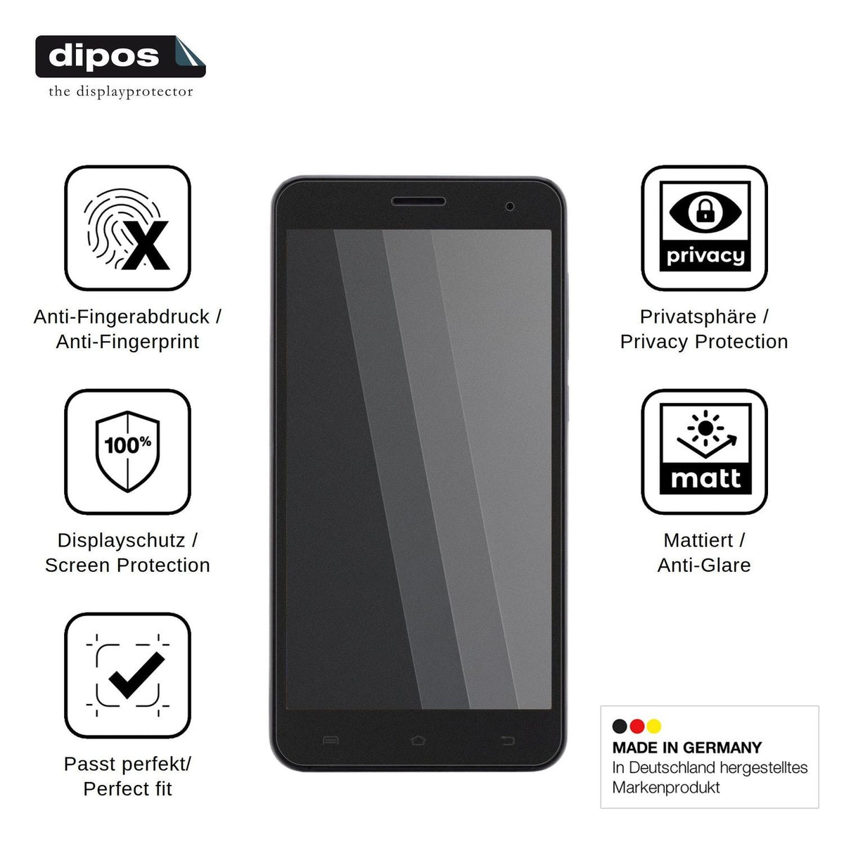 Screen Protector for Nomi i504 Dream Privacy Filter 4-Way Protection dipos