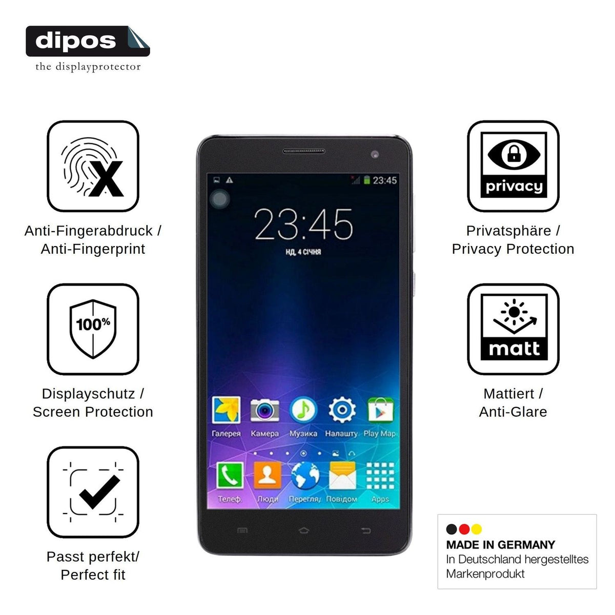 Screen Protector for Nomi i550 Space Privacy Filter 4-Way Protection dipos