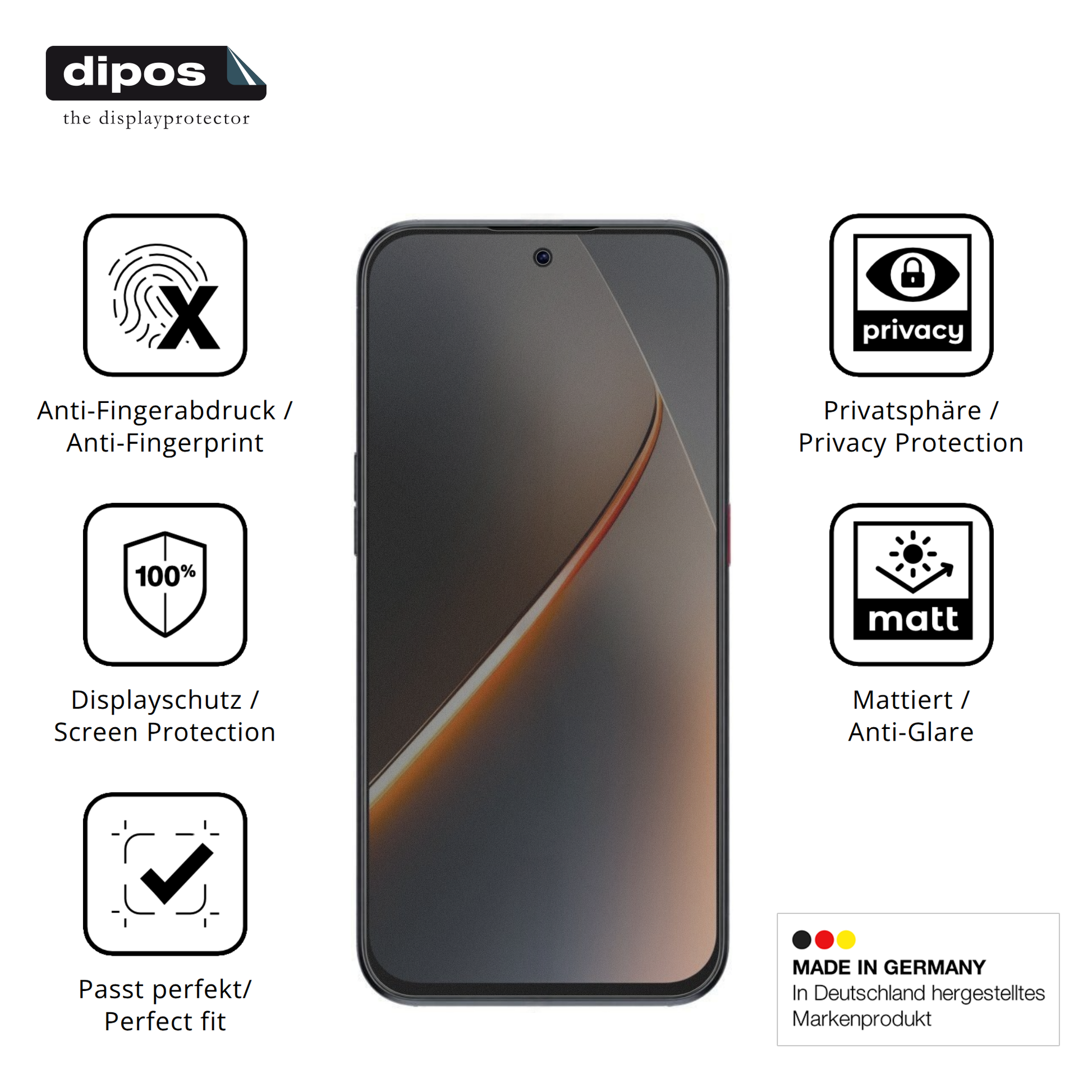 Privatsphäre-Schutz durch Sichtschutz-Folie passend zugeschnitten für Nubia Neo 5 5G