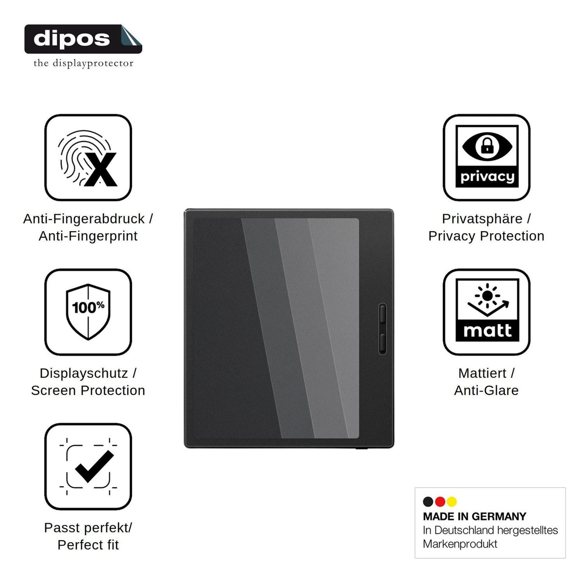 Screen Protector for Onyx Boox Go 7 Tappy Privacy Filter 4-Way Protection dipos