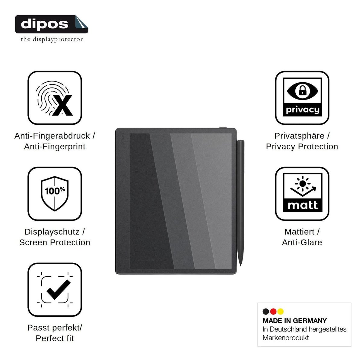 Screen Protector for Onyx Boox Note Mini C Privacy Filter 4-Way Protection dipos