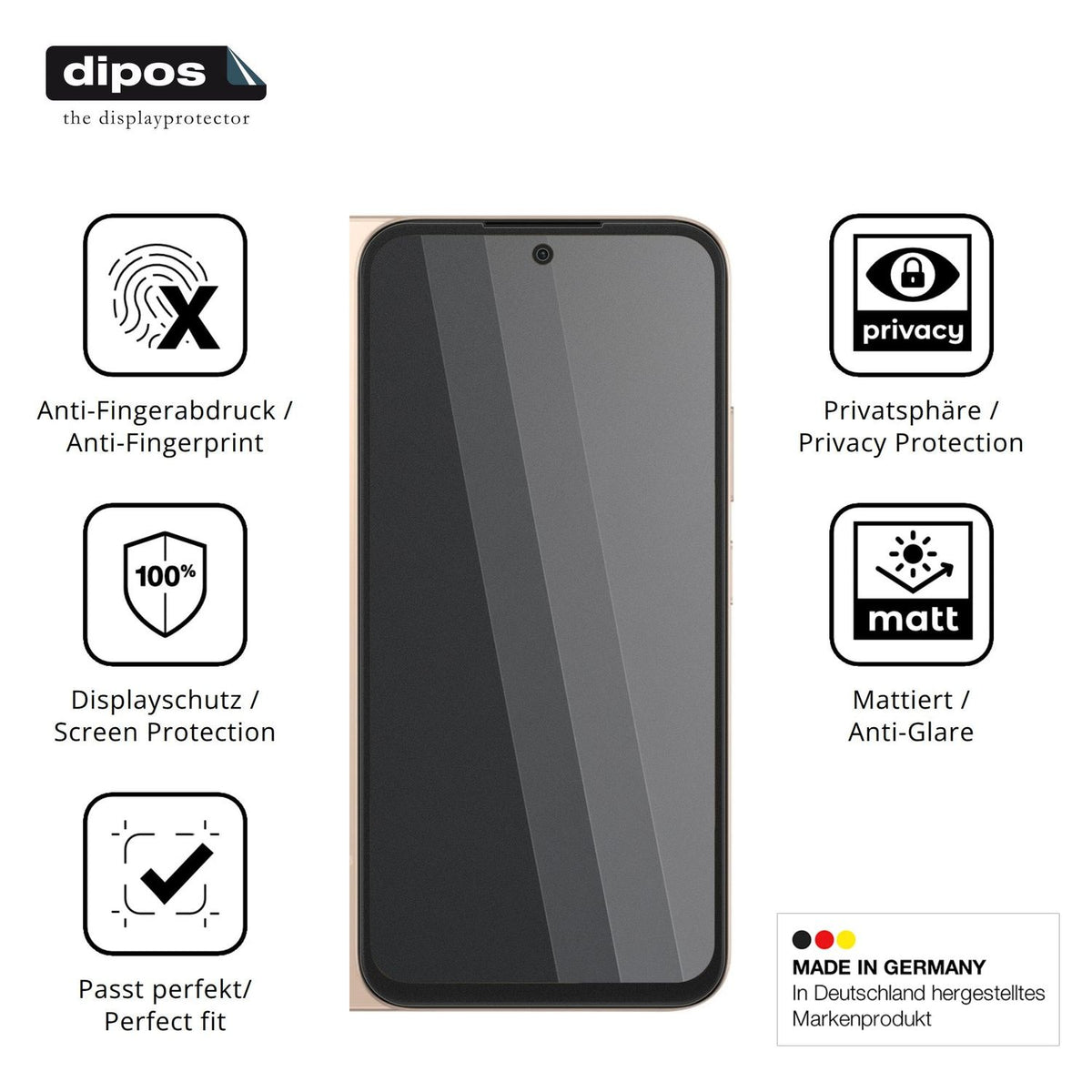 Privatsphäre-Schutz durch Sichtschutz-Folie passend zugeschnitten für Oppo A6 5G