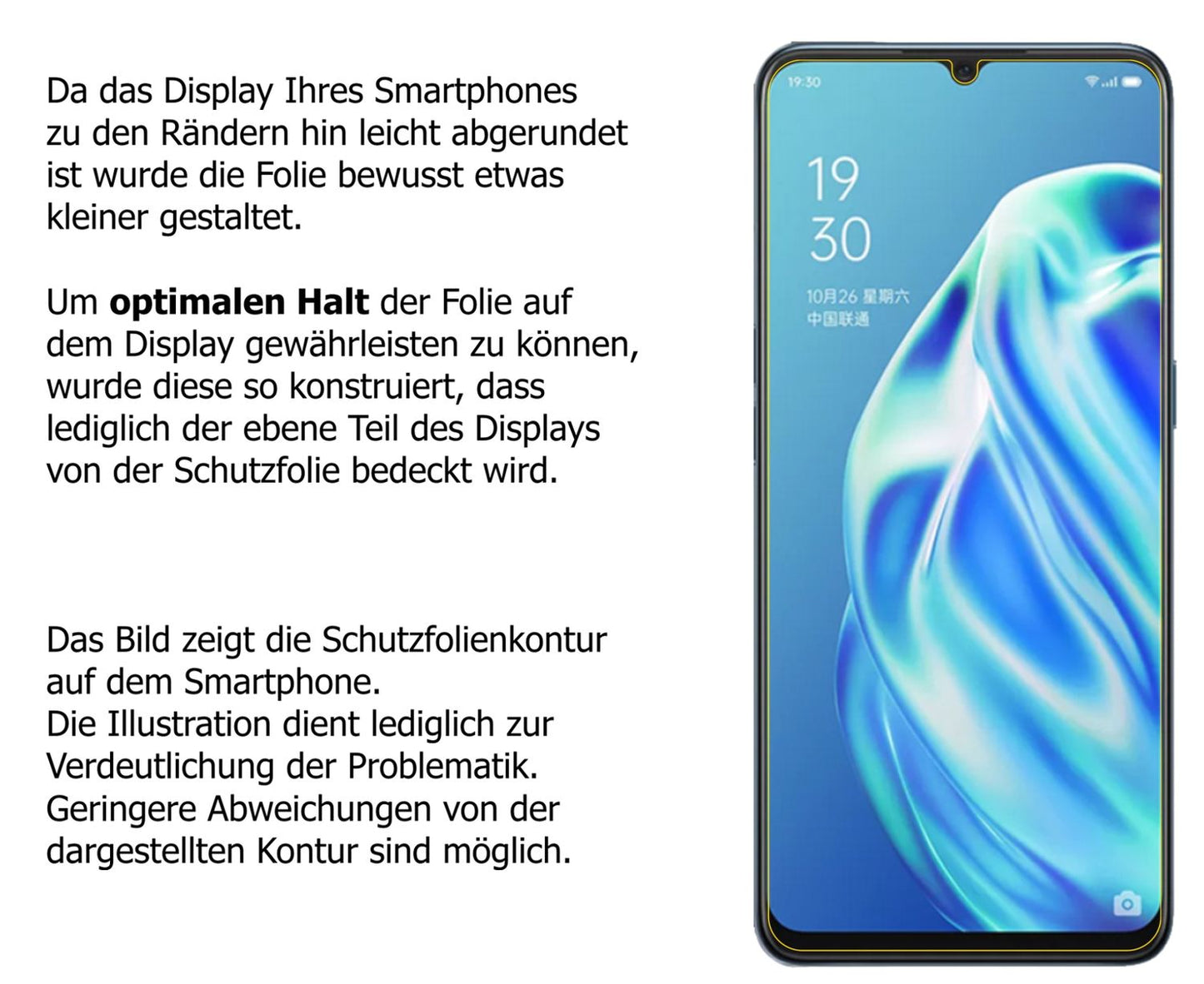 Privatsphäre-Schutz durch Sichtschutz-Folie passend zugeschnitten für Oppo A91