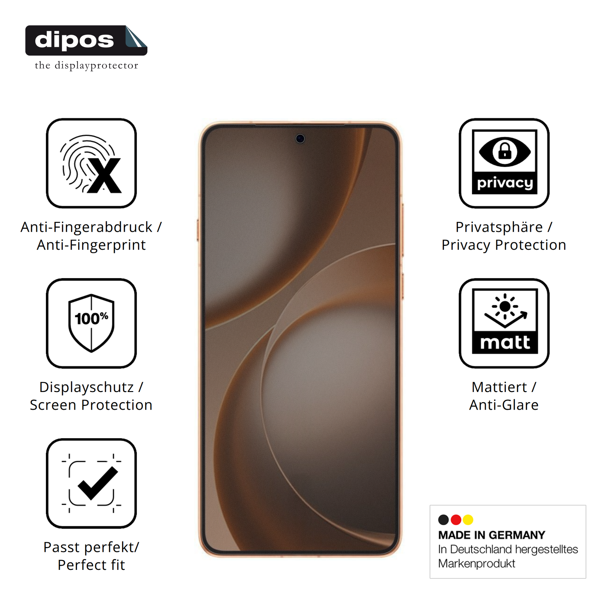 Privatsphäre-Schutz durch Sichtschutz-Folie passend zugeschnitten für Oppo Find X9 Ultra