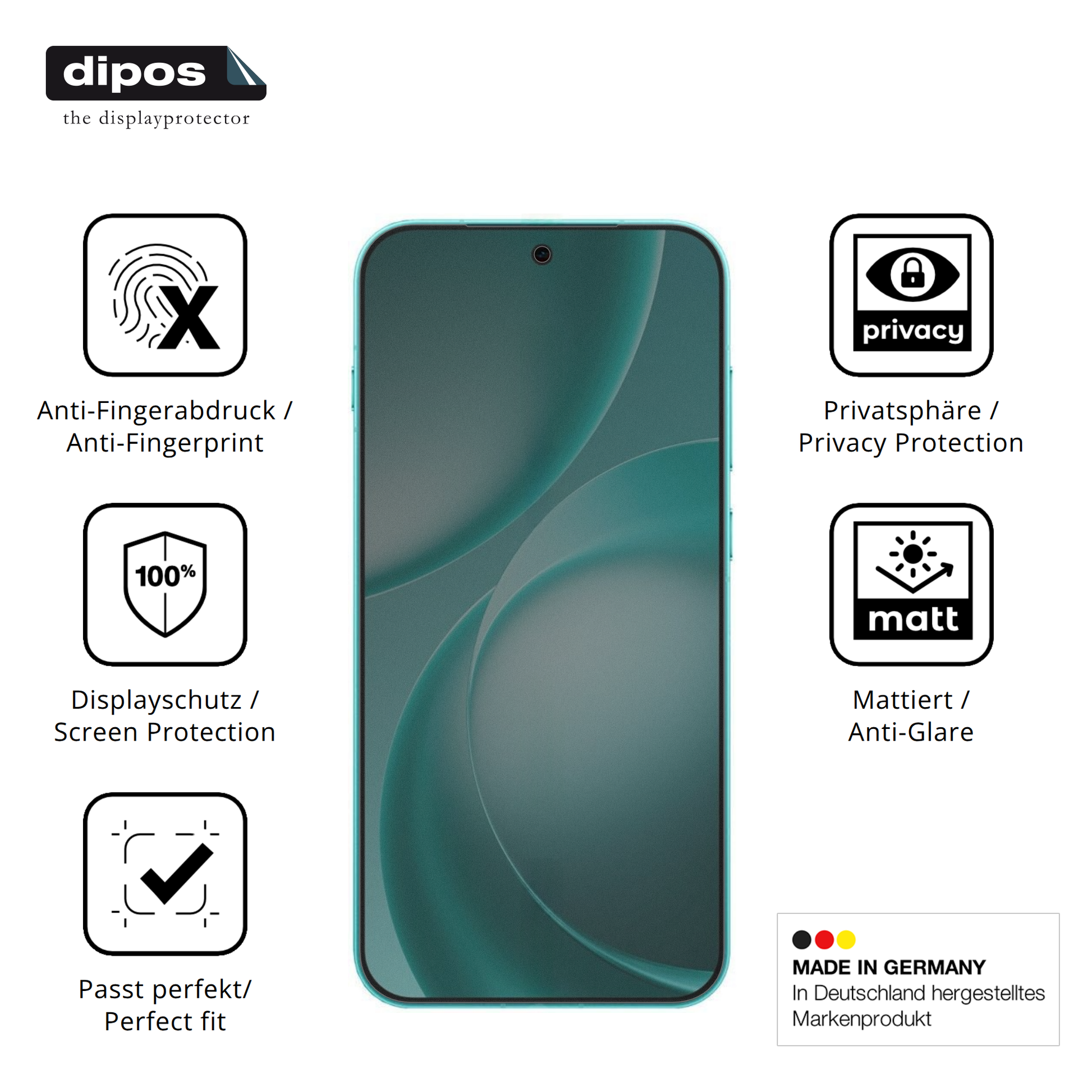Privatsphäre-Schutz durch Sichtschutz-Folie passend zugeschnitten für Oppo Find X9s Pro