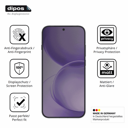 Privatsphäre-Schutz durch Sichtschutz-Folie passend zugeschnitten für Oppo Reno16 Pro
