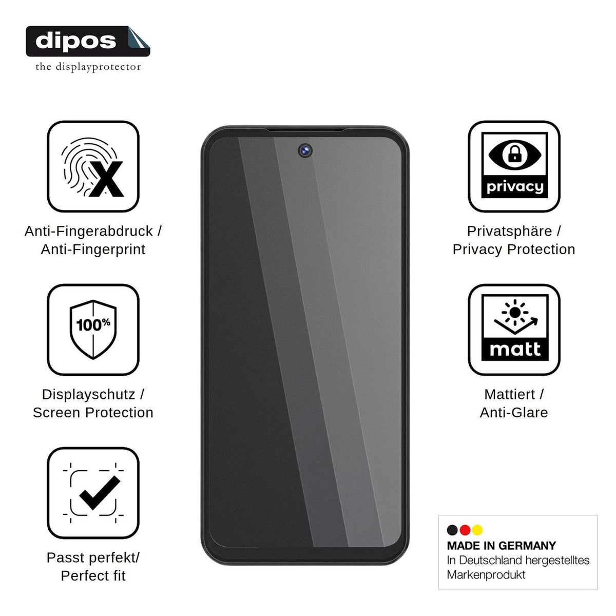 Screen Protector for Oukitel C17 Mini Privacy Filter 4-Way Protection dipos