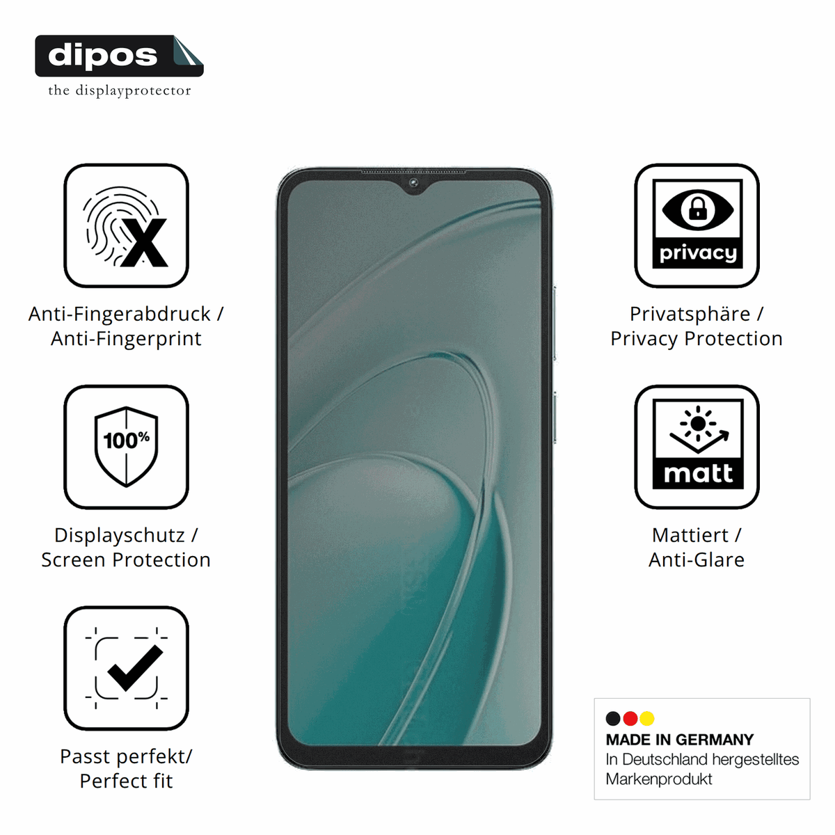 Privatsph�re-Schutz durch Sichtschutz-Folie passend zugeschnitten f�r Oukitel C7