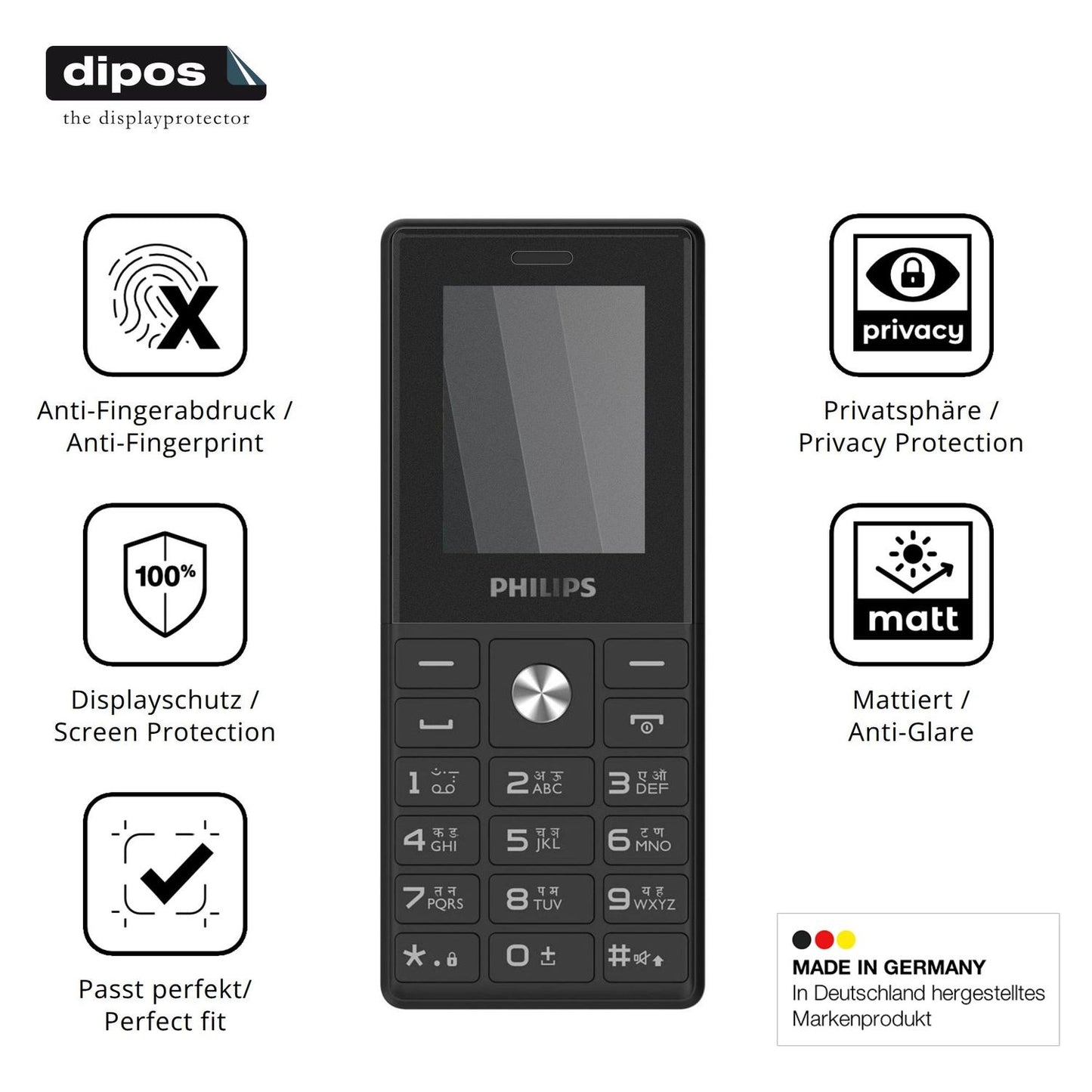 Privatsphäre-Schutz durch Sichtschutz-Folie passend zugeschnitten für Philips E2112