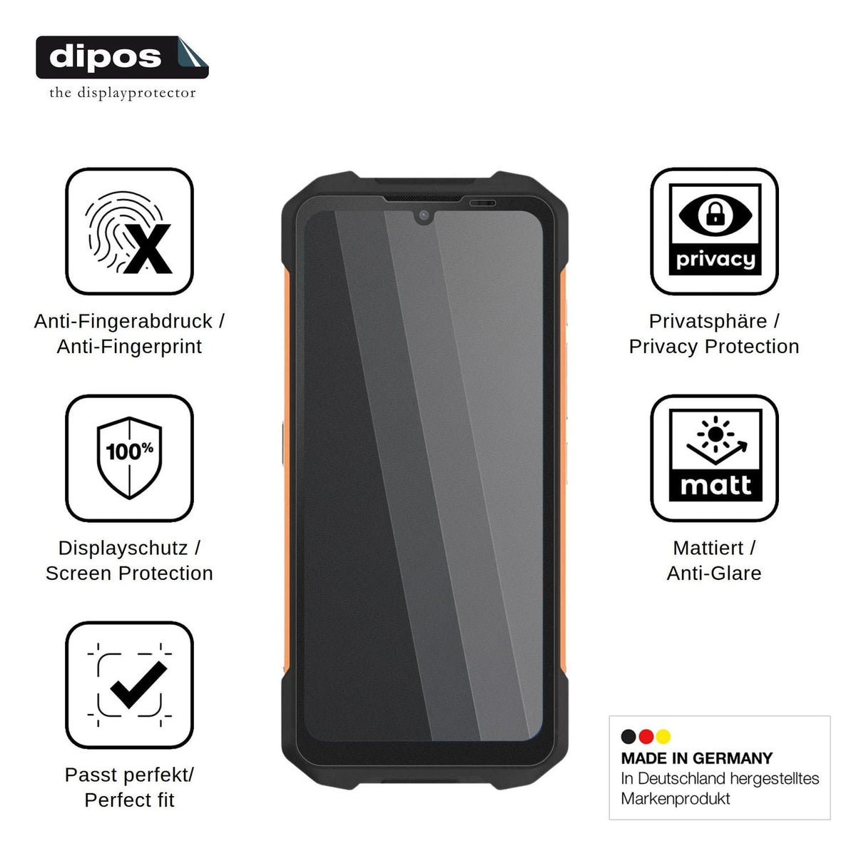 Screen Protector for Philips S8310 Privacy Filter 4-Way Protection dipos