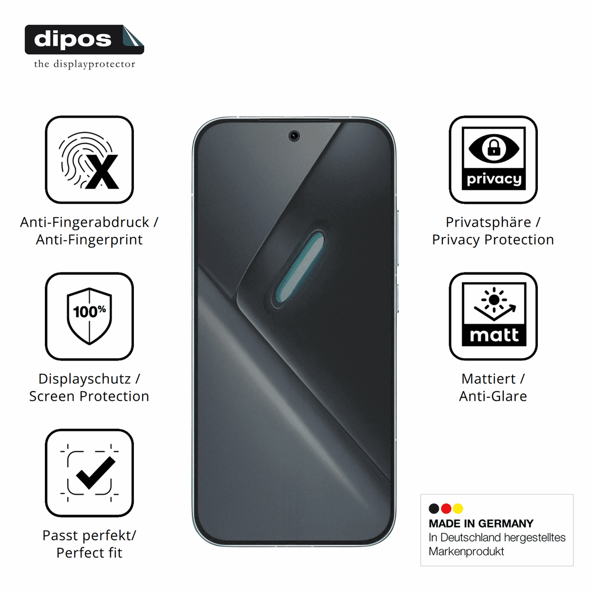 Privatsphäre-Schutz durch Sichtschutz-Folie passend zugeschnitten für Poco X8 Pro