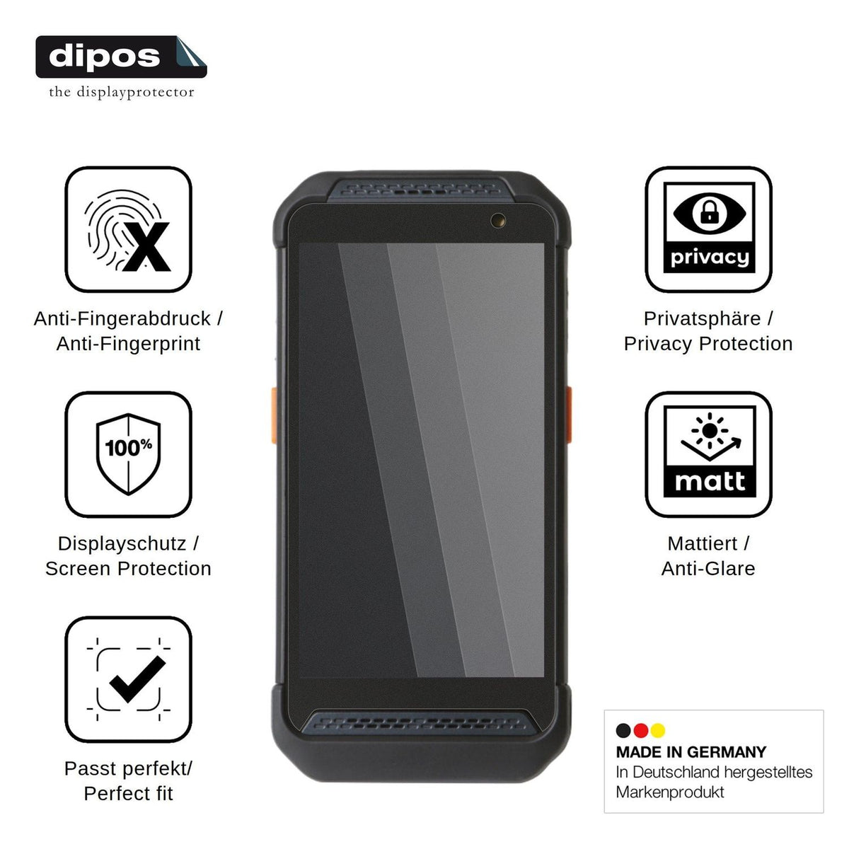 Screen Protector for Point Mobile PM86 Privacy Filter 4-Way Protection dipos
