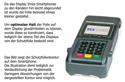 Privatsphäre-Schutz durch Sichtschutz-Folie passend zugeschnitten für REA CARD T7 flex