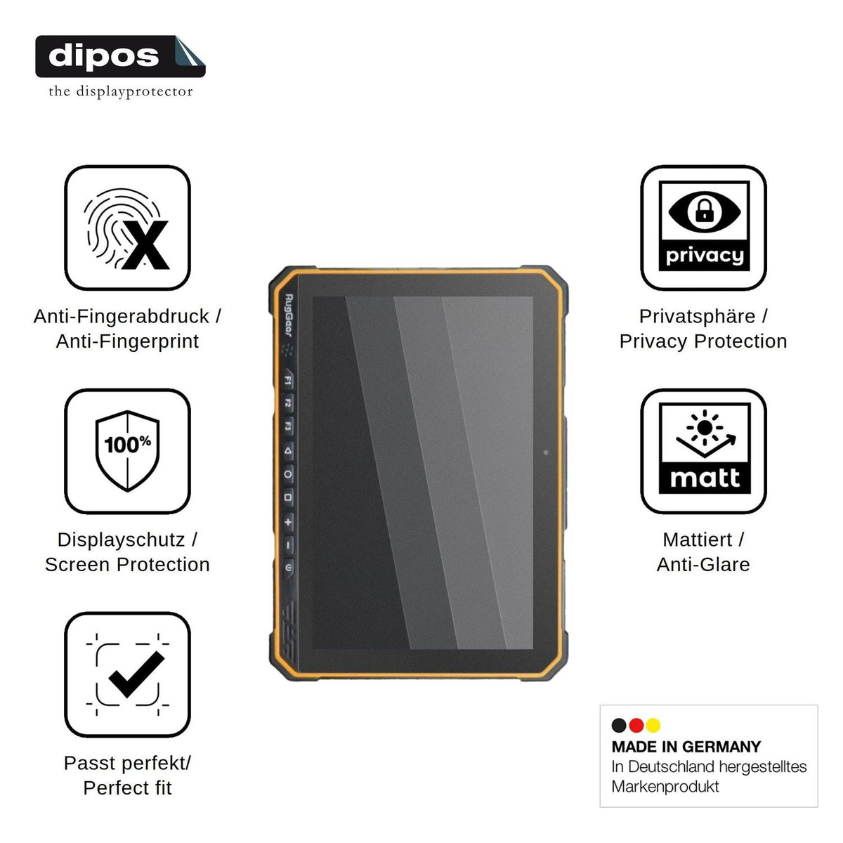 Screen Protector for RugGear RG935 Privacy Filter 4-Way Protection dipos
