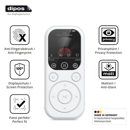 Privatsphäre-Schutz durch Sichtschutz-Folie passend zugeschnitten für RWSRW MP301-BS MP3-Player