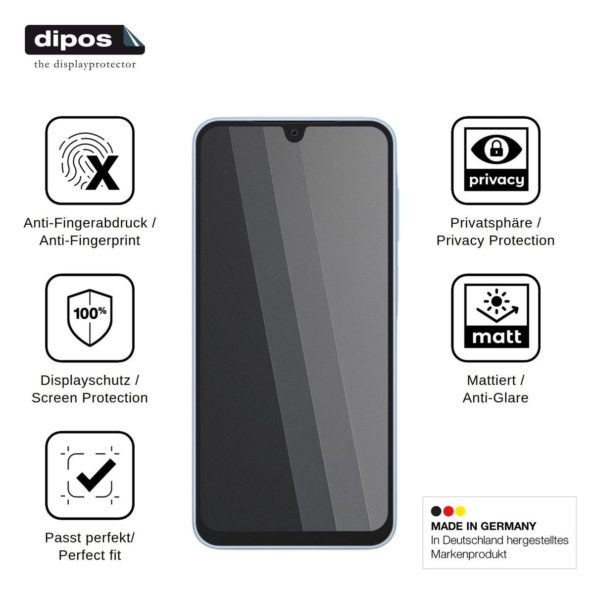 Screen Protector for Samsung Galaxy A18 4G Privacy Filter 4-Way Protection dipos