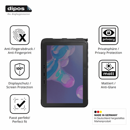 Privatsphäre-Schutz durch Sichtschutz-Folie passend zugeschnitten für Samsung Galaxy Tab Active 5 Pro