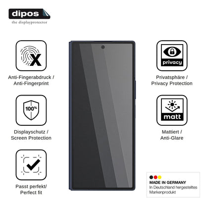 Screen Protector for Samsung Galaxy Z Fold6 Outside Privacy Filter 4-Way Protection dipos