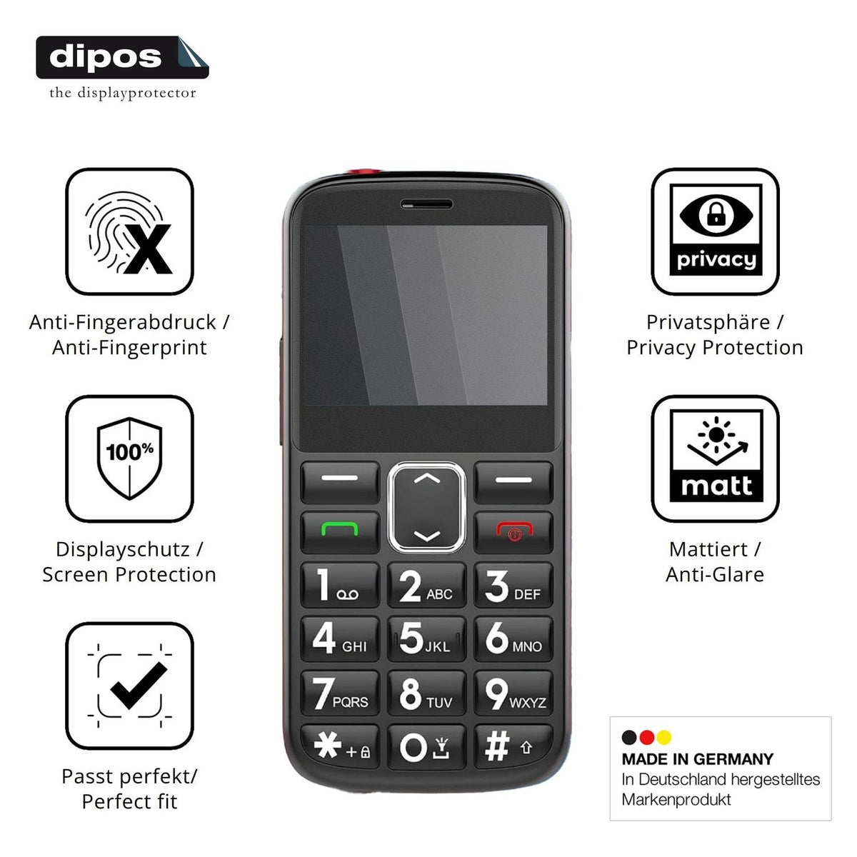 Privatsphäre-Schutz durch Sichtschutz-Folie passend zugeschnitten für Senzo Z1