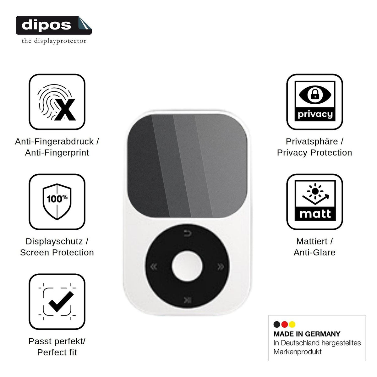 Screen Protector for Shanling Q II Privacy Filter 4-Way Protection dipos