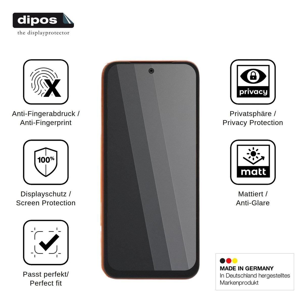 Screen Protector for Tecno Pop 20C Privacy Filter 4-Way Protection dipos