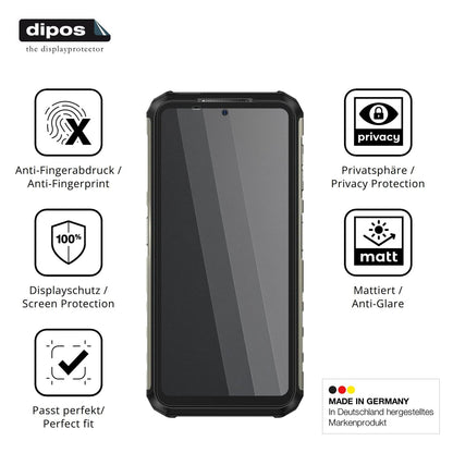 Privatsphäre-Schutz durch Sichtschutz-Folie passend zugeschnitten für Ulefone Armor 22 Pro