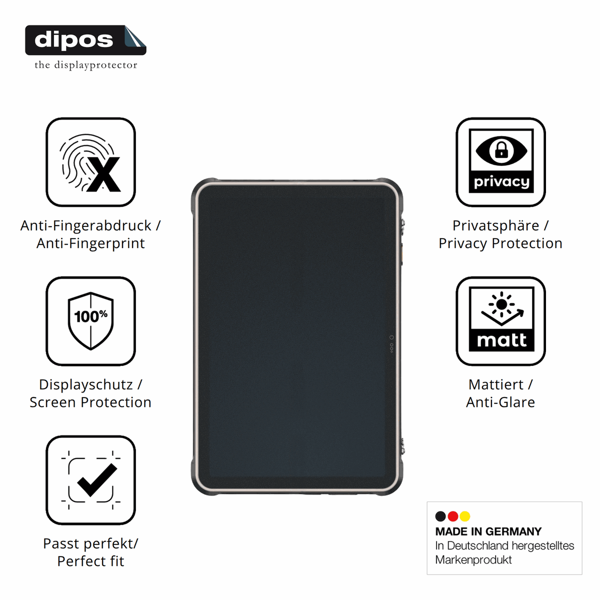 Privatsph�re-Schutz durch Sichtschutz-Folie passend zugeschnitten f�r Ulefone RugKing Pad 2 Pro