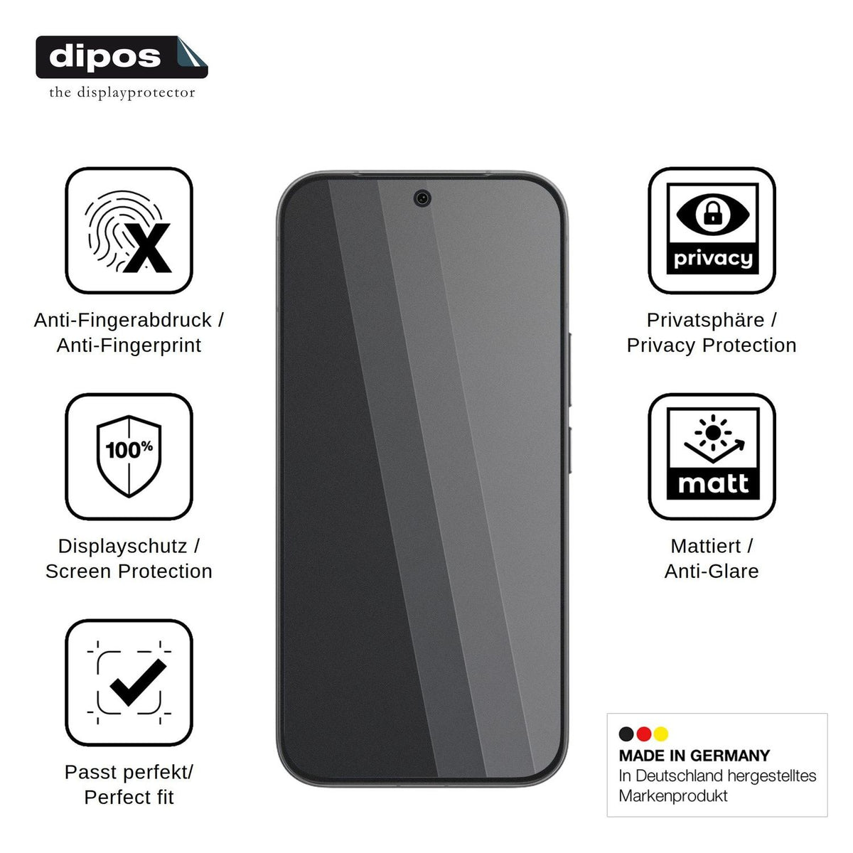 Screen Protector for Vivo V80 Privacy Filter 4-Way Protection dipos