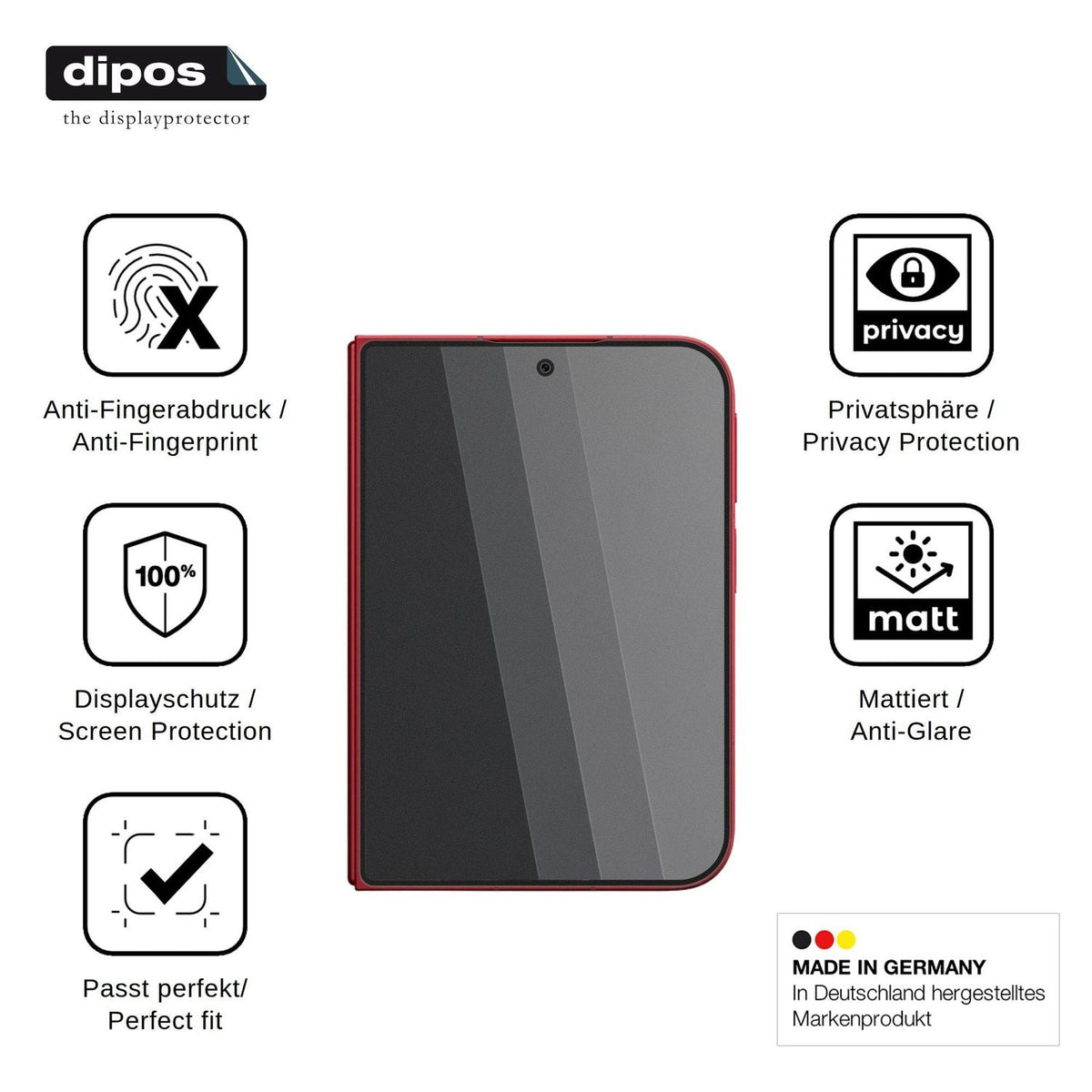 Screen Protector for Xiaomi 18 Fold Outside Privacy Filter 4-Way Protection dipos