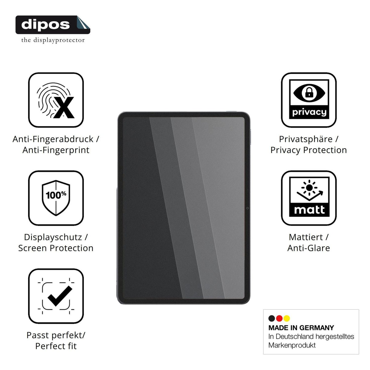 Privatsphäre-Schutz durch Sichtschutz-Folie passend zugeschnitten für Xiaomi Pad 8 Pro