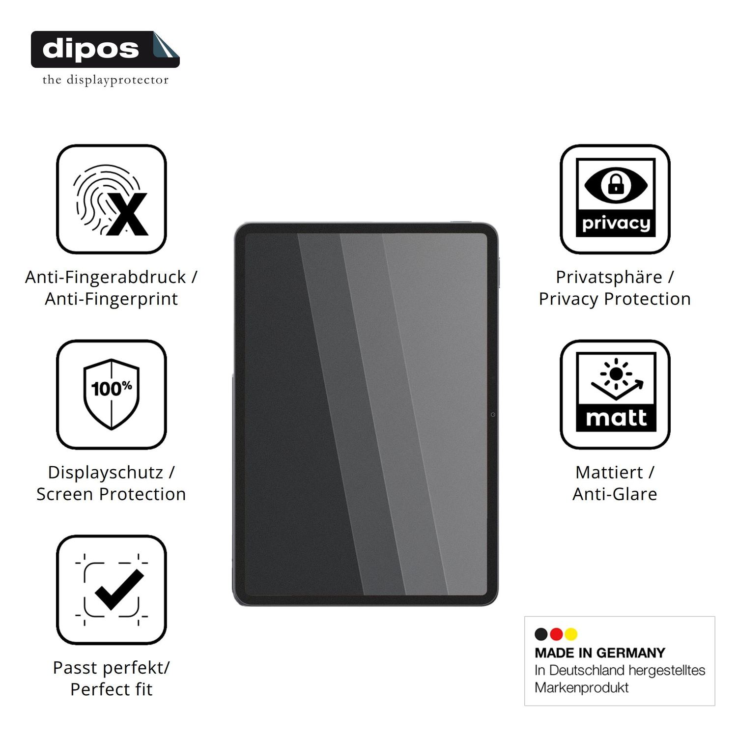 Privatsphäre-Schutz durch Sichtschutz-Folie passend zugeschnitten für Xiaomi Pad 8 Pro