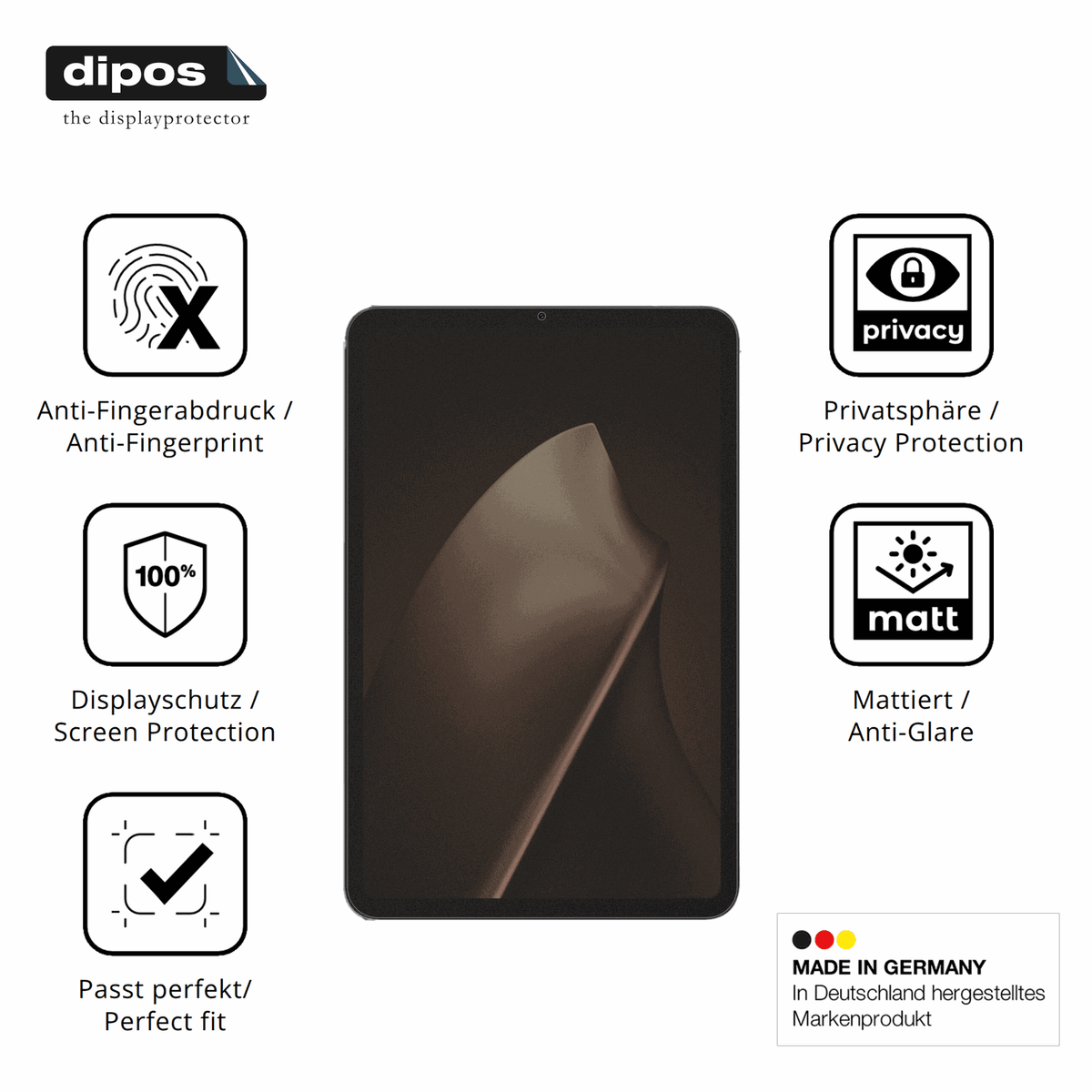 Privatsphäre-Schutz durch Sichtschutz-Folie passend zugeschnitten für Xiaomi Pad Mini 8.8