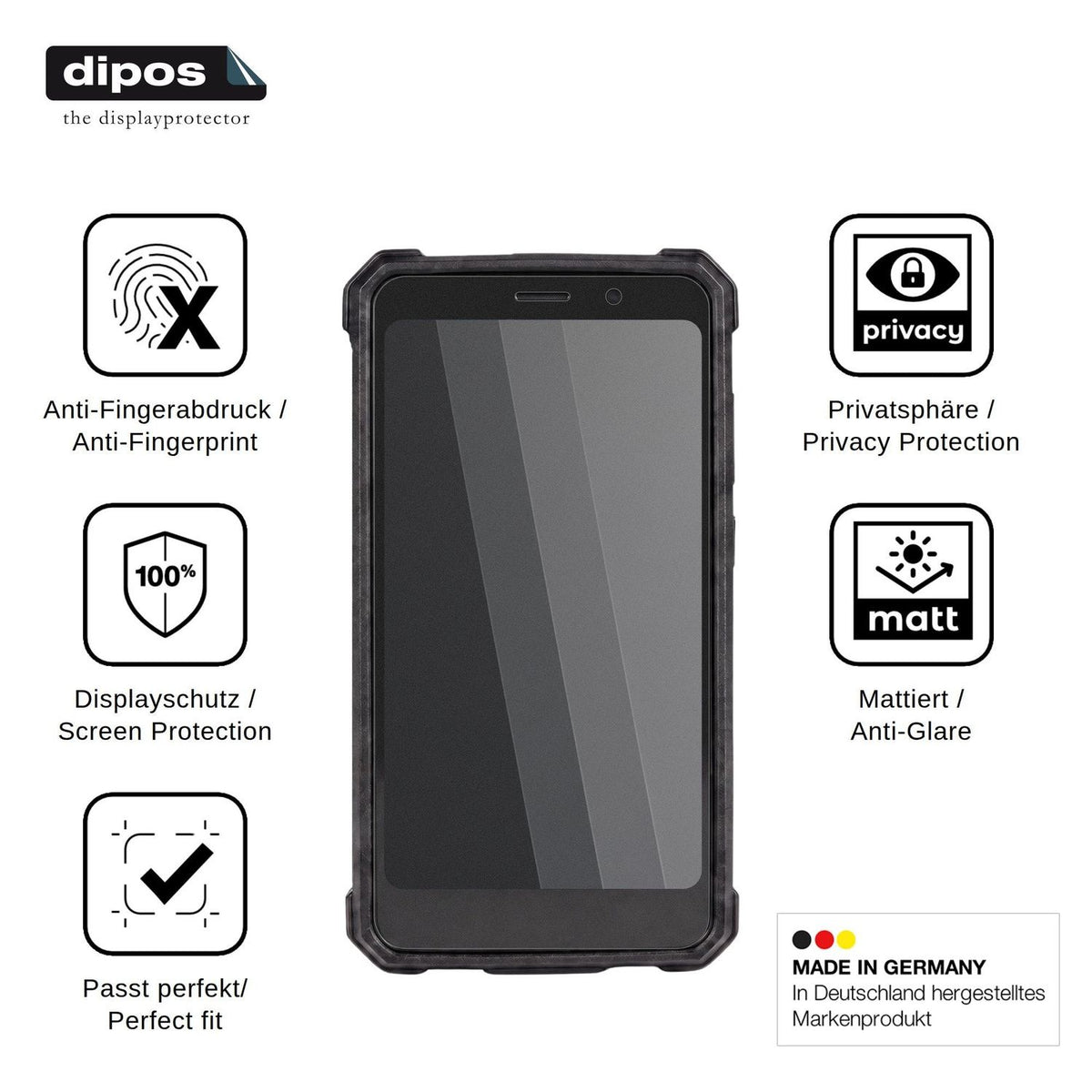 Screen Protector for yacdelo Rock V1 Privacy Filter 4-Way Protection dipos