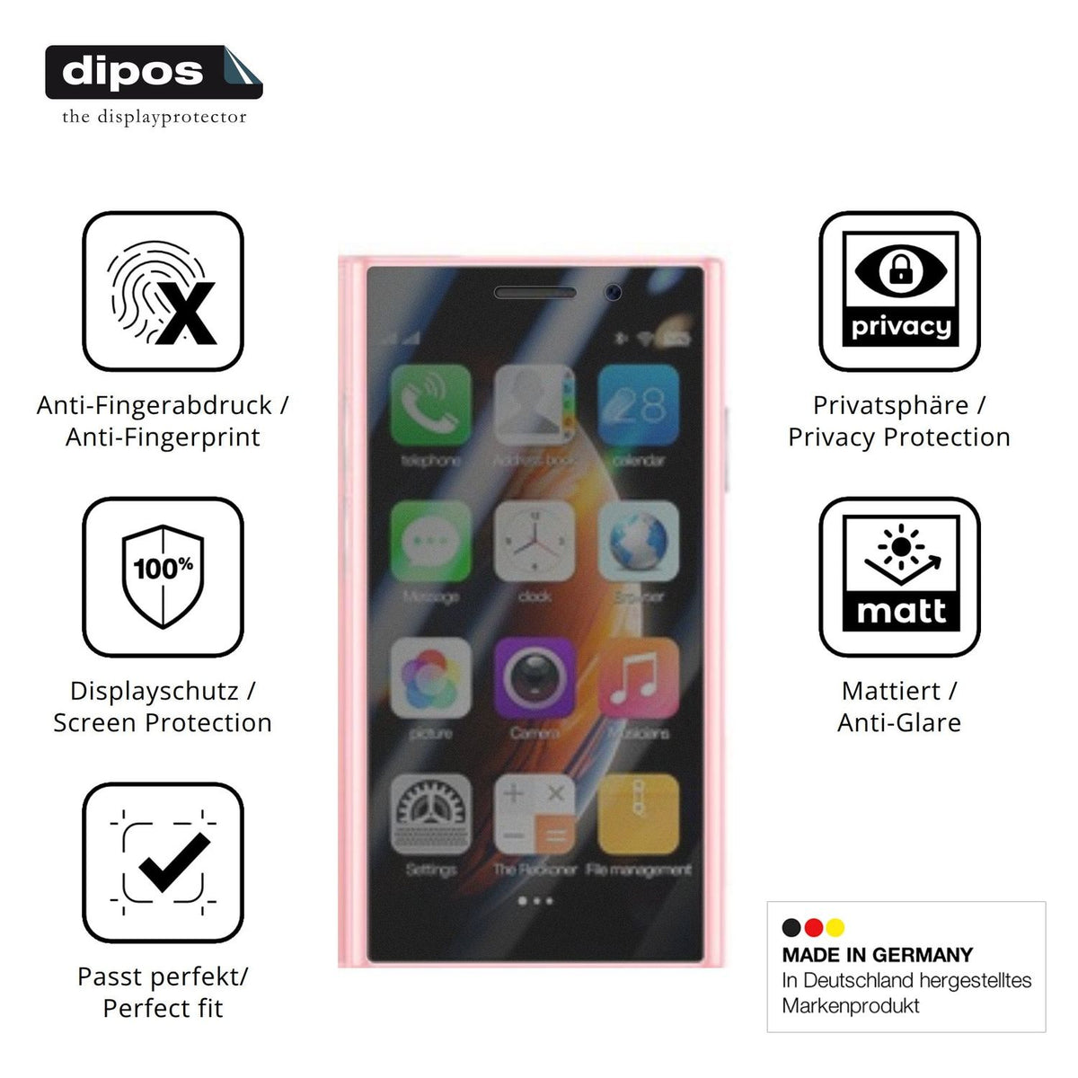 Privatsphäre-Schutz durch Sichtschutz-Folie passend zugeschnitten für YOHOPE XS24 PRO