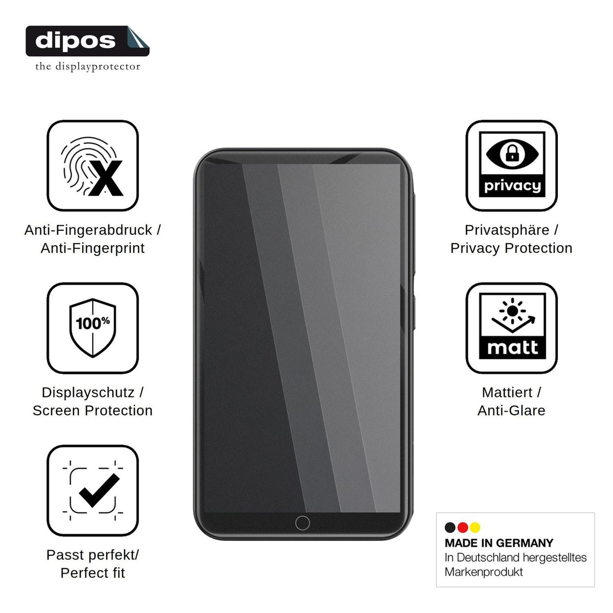 Screen Protector for ZAQE M12 Privacy Filter 4-Way Protection dipos
