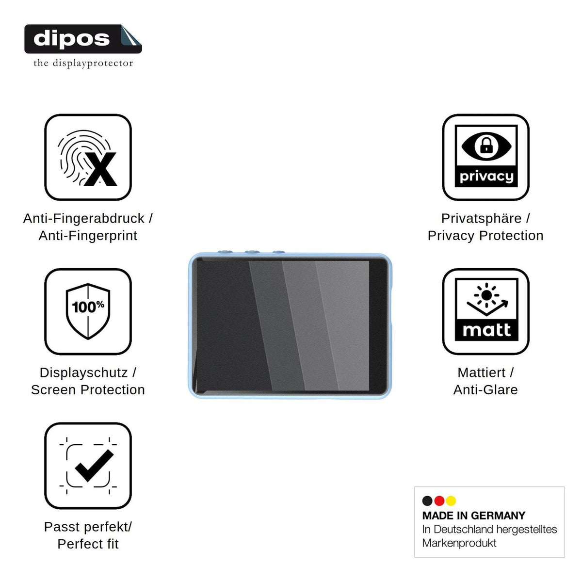 Screen Protector for ZAQE M4 Privacy Filter 4-Way Protection dipos
