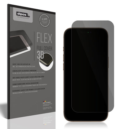 Blickschutzfolie von dipos passend für Apple iPhone 16 Pro Max, 100% Displayabdeckung und blasenfreie Montage