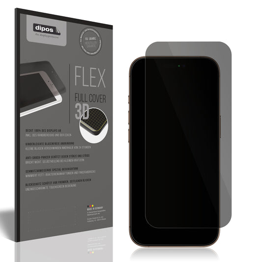 Blickschutzfolie von dipos passend für Apple iPhone 16 Pro Max, 100% Displayabdeckung und blasenfreie Montage