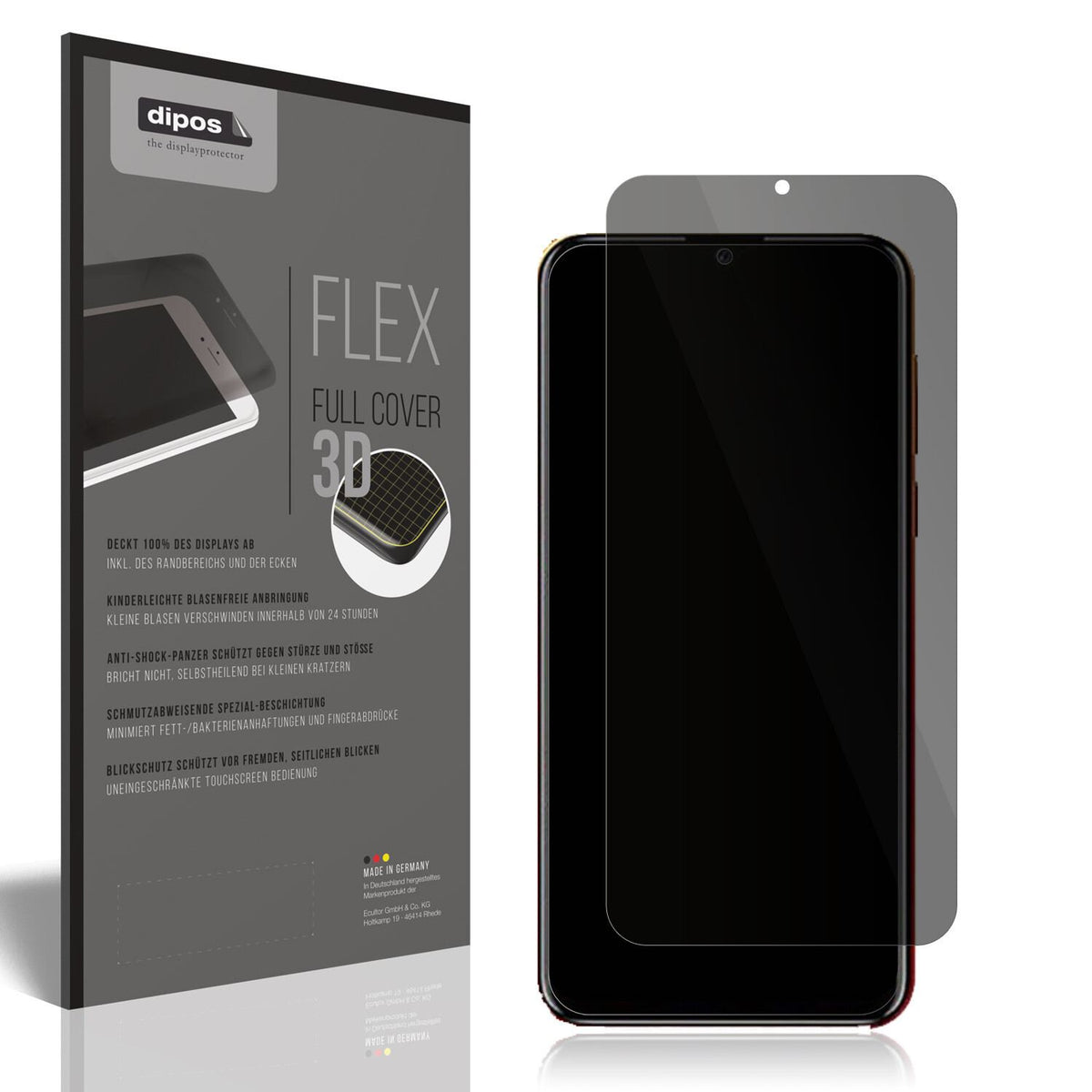 Blickschutzfolie von dipos passend für Benco V8, 100% Displayabdeckung und blasenfreie Montage