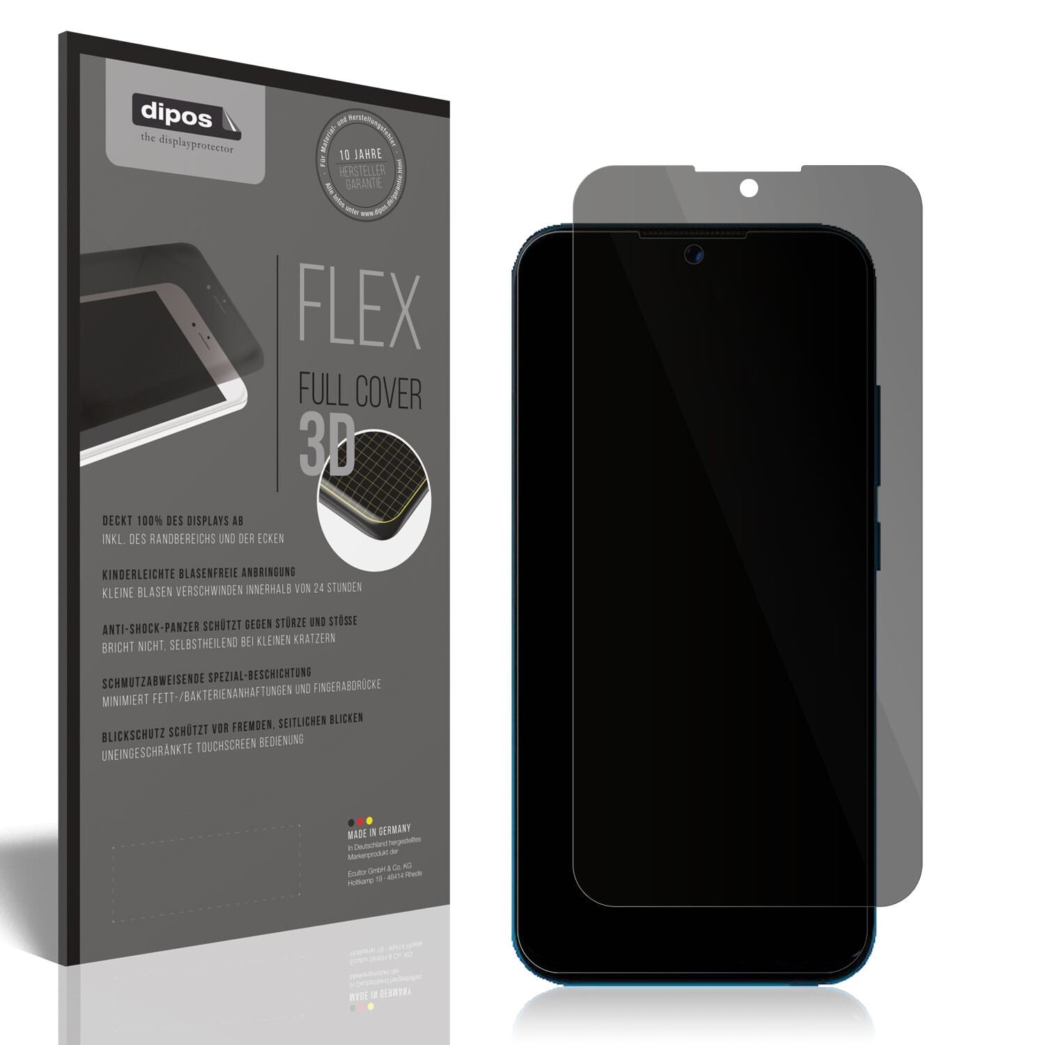 Blickschutzfolie von dipos passend für Benco Y30, 100% Displayabdeckung und blasenfreie Montage