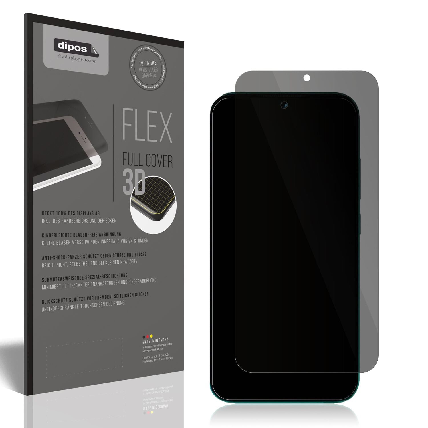 Blickschutzfolie von dipos passend für Benco Y50 Pro, 100% Displayabdeckung und blasenfreie Montage