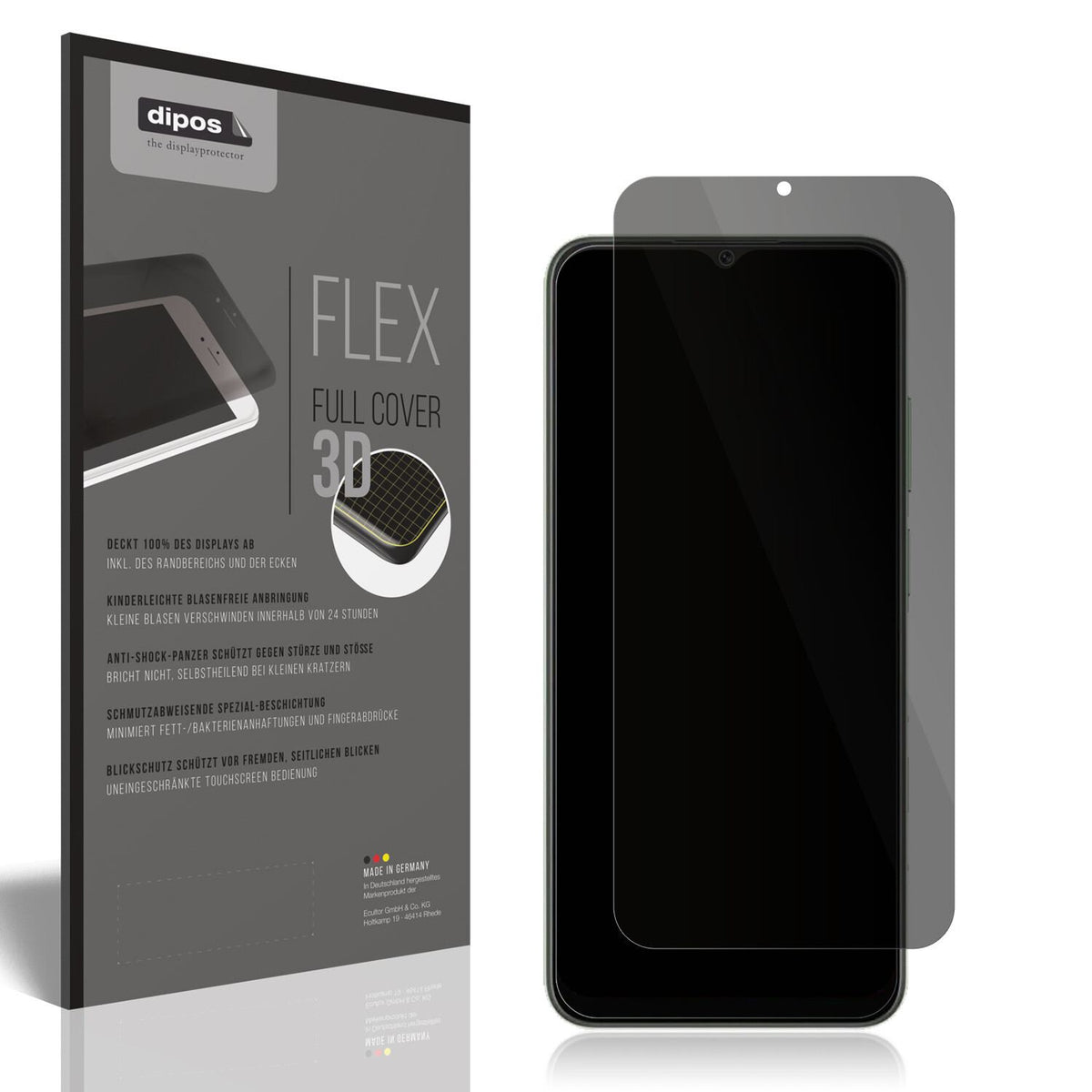 Blickschutzfolie von dipos passend für Blackview A52, 100% Displayabdeckung und blasenfreie Montage