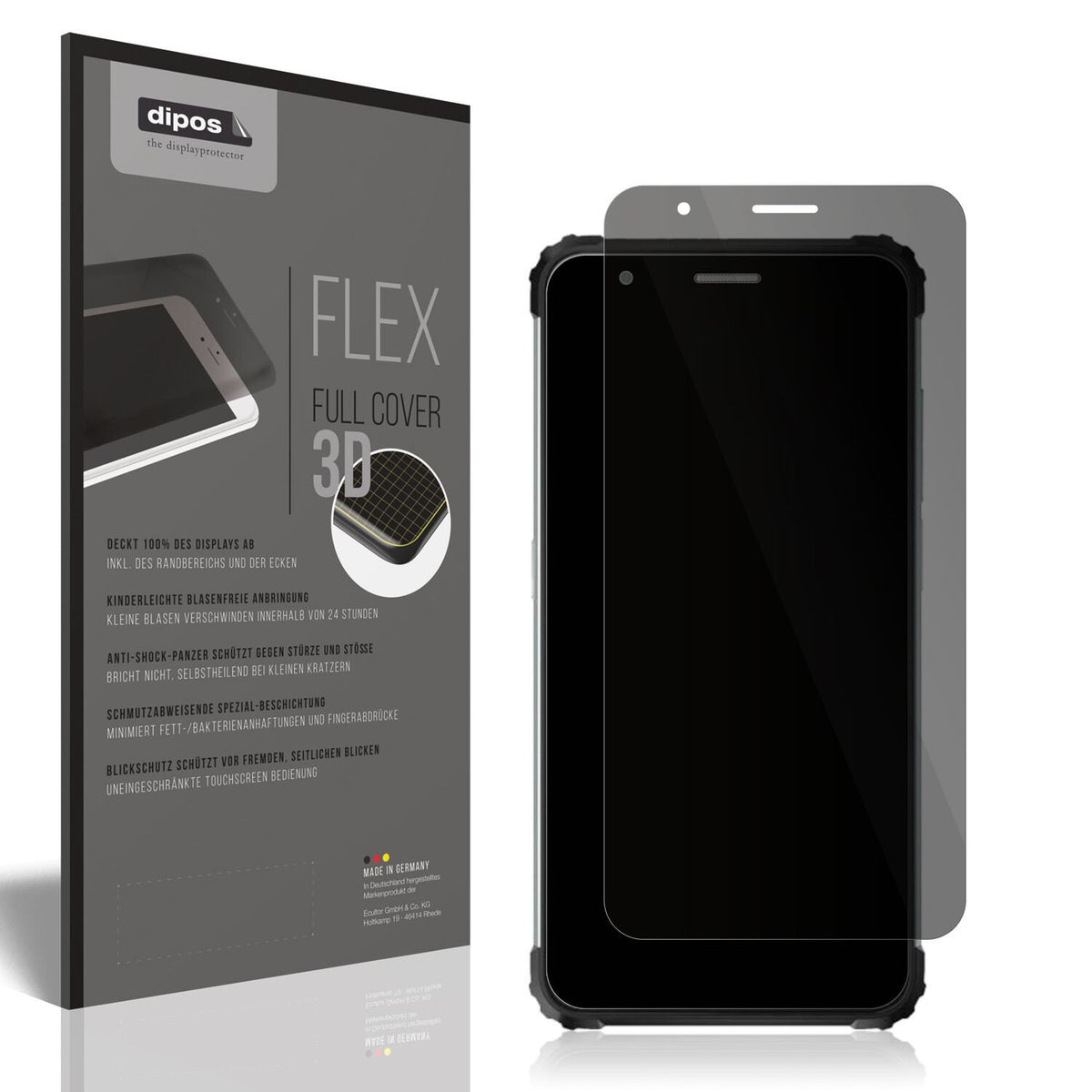 Blickschutzfolie von dipos passend für Blackview BV6600E, 100% Displayabdeckung und blasenfreie Montage