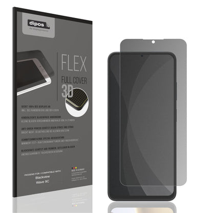 Blickschutzfolie von dipos passend für Blackview Wave 9C, 100% Displayabdeckung und blasenfreie Montage